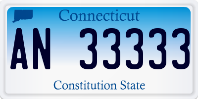 CT license plate AN33333