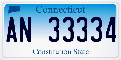 CT license plate AN33334