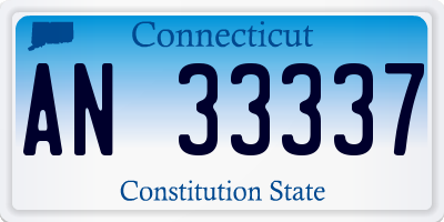 CT license plate AN33337