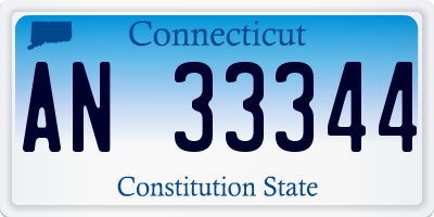 CT license plate AN33344
