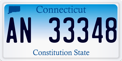 CT license plate AN33348