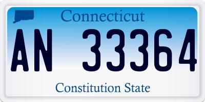 CT license plate AN33364