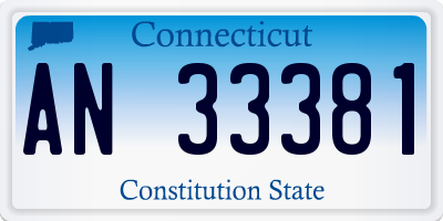 CT license plate AN33381