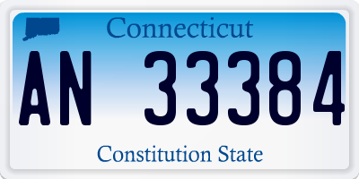 CT license plate AN33384