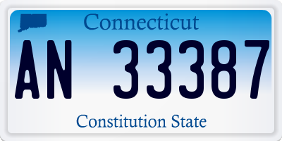 CT license plate AN33387