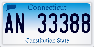 CT license plate AN33388