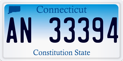 CT license plate AN33394