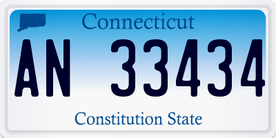 CT license plate AN33434