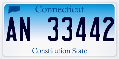 CT license plate AN33442