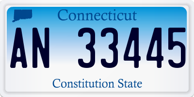 CT license plate AN33445