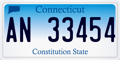 CT license plate AN33454