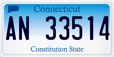 CT license plate AN33514
