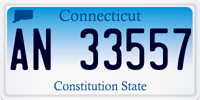 CT license plate AN33557