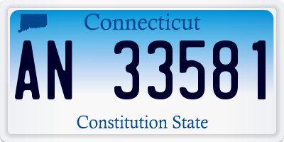 CT license plate AN33581
