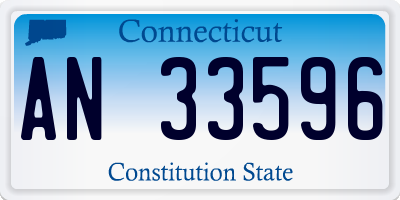 CT license plate AN33596
