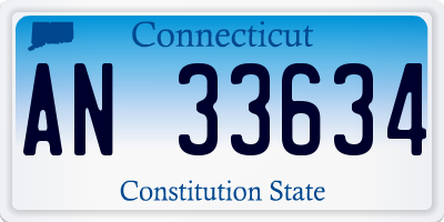 CT license plate AN33634