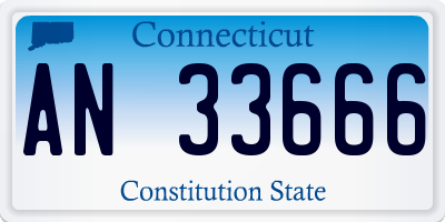 CT license plate AN33666