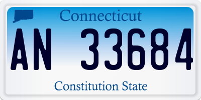 CT license plate AN33684