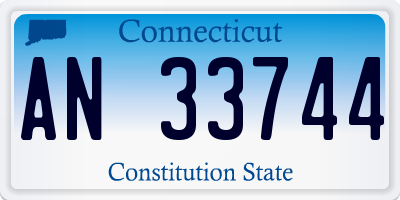 CT license plate AN33744