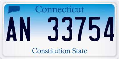 CT license plate AN33754
