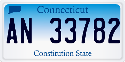 CT license plate AN33782