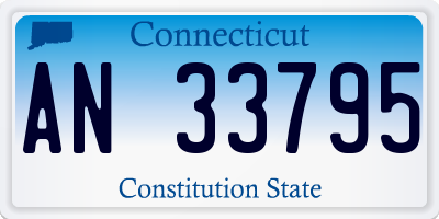 CT license plate AN33795