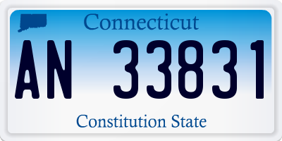 CT license plate AN33831