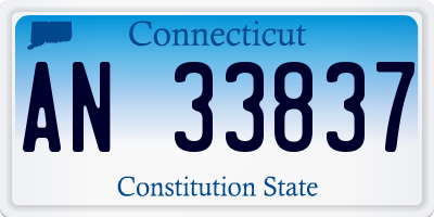 CT license plate AN33837