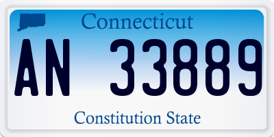 CT license plate AN33889