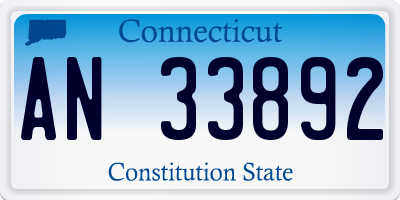 CT license plate AN33892