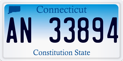 CT license plate AN33894