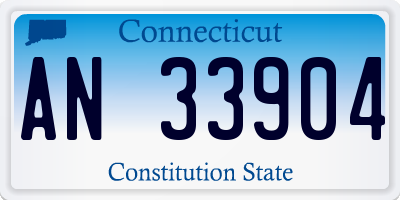 CT license plate AN33904