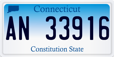 CT license plate AN33916