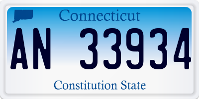 CT license plate AN33934