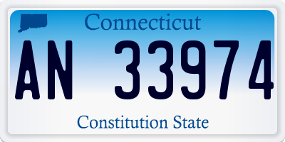CT license plate AN33974