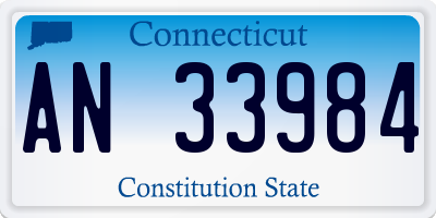 CT license plate AN33984