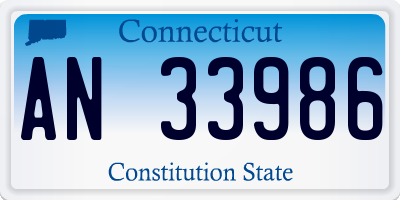 CT license plate AN33986
