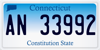 CT license plate AN33992