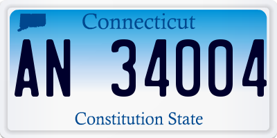 CT license plate AN34004