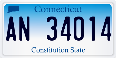 CT license plate AN34014