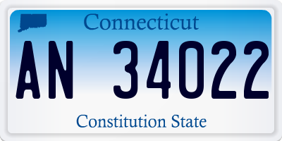 CT license plate AN34022