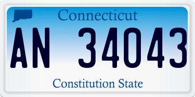 CT license plate AN34043