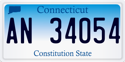 CT license plate AN34054