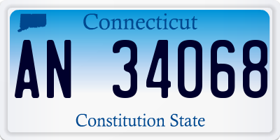 CT license plate AN34068