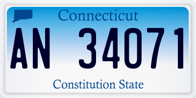 CT license plate AN34071