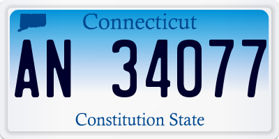 CT license plate AN34077