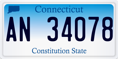 CT license plate AN34078