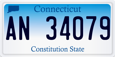 CT license plate AN34079