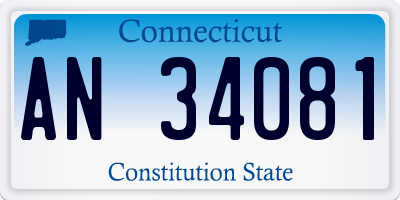 CT license plate AN34081