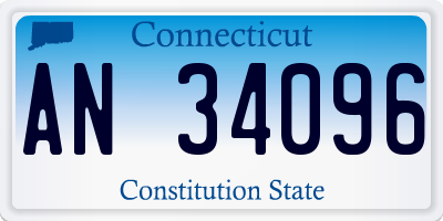 CT license plate AN34096